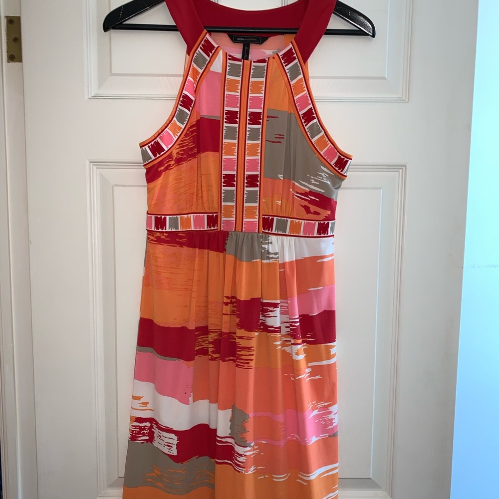 BCBG orange flowy dress